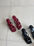 Square Open Toe Double Straps Heel